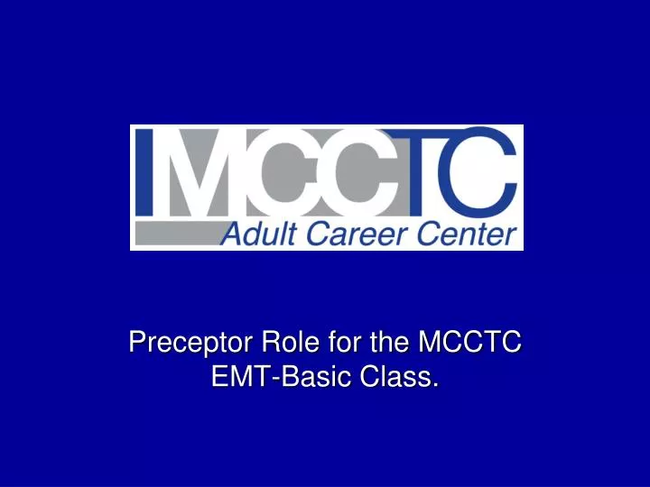 preceptor role for the mcctc emt basic class