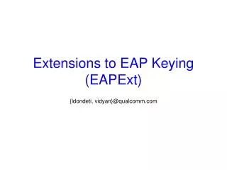 Extensions to EAP Keying (EAPExt)