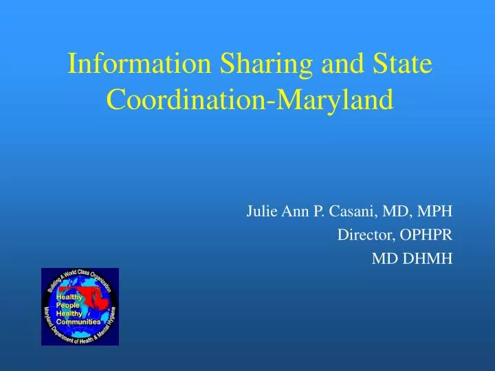 information sharing and state coordination maryland