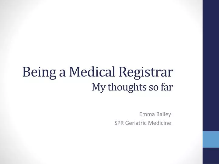 being a medical registrar my thoughts so far