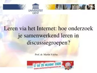 leren via het internet hoe onderzoek je samenwerkend leren in discussiegroepen