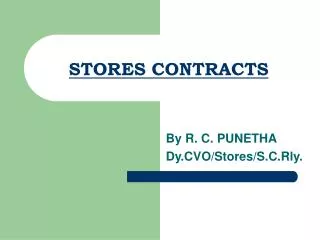 STORES CONTRACTS