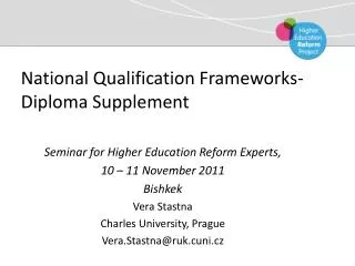 National Qualification Frameworks - Diploma Supplement