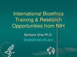 International Bioethics Training &amp; Research Opportunities from NIH