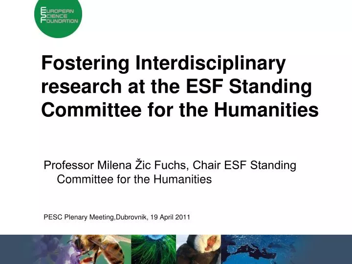 fostering interdisciplinary research at the esf standing committee for the humanities