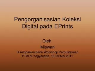 pengorganisasian koleksi digital pada eprints