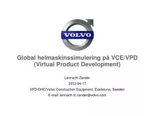 global helmaskinssimulering p vce vpd virtual product development