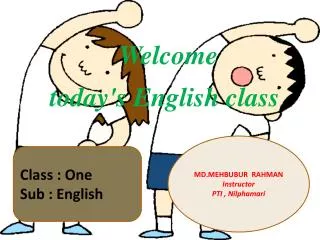 Welcome today's English class