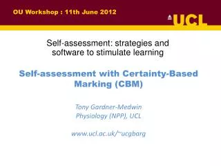 OU Workshop : 11th June 2012