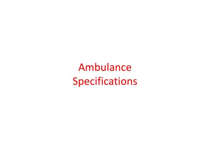 ambulance specifications