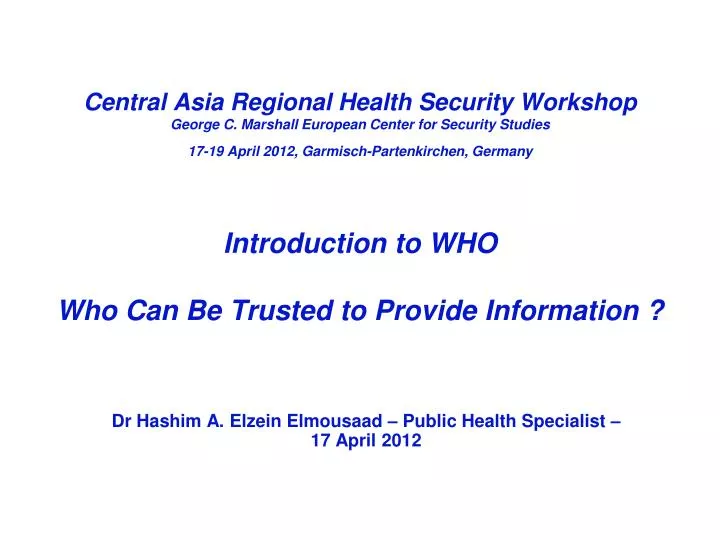 introduction to who who can be trusted to provide information