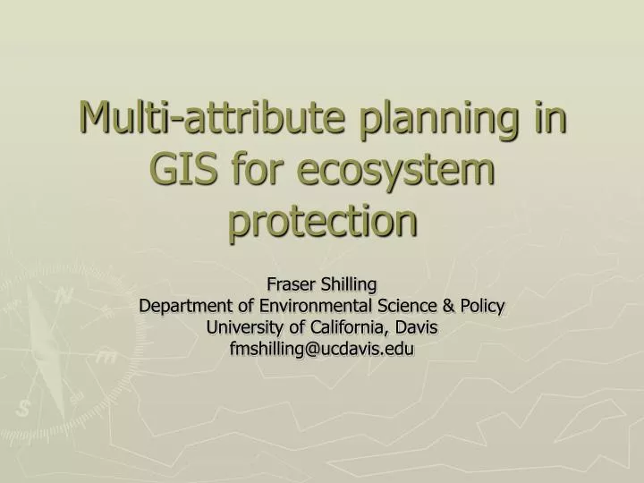 multi attribute planning in gis for ecosystem protection