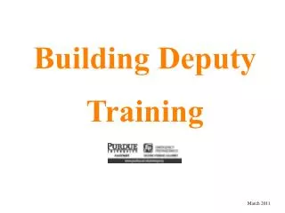 Building Deputy Training