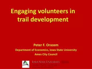 Engaging volunteers in trail development