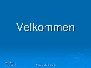 velkommen