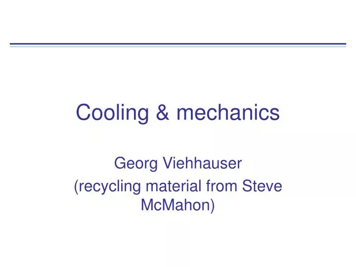 cooling mechanics