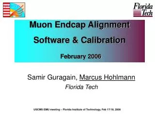 Muon Endcap Alignment Software &amp; Calibration February 2006