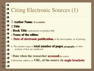 Citing Electronic Sources (1)