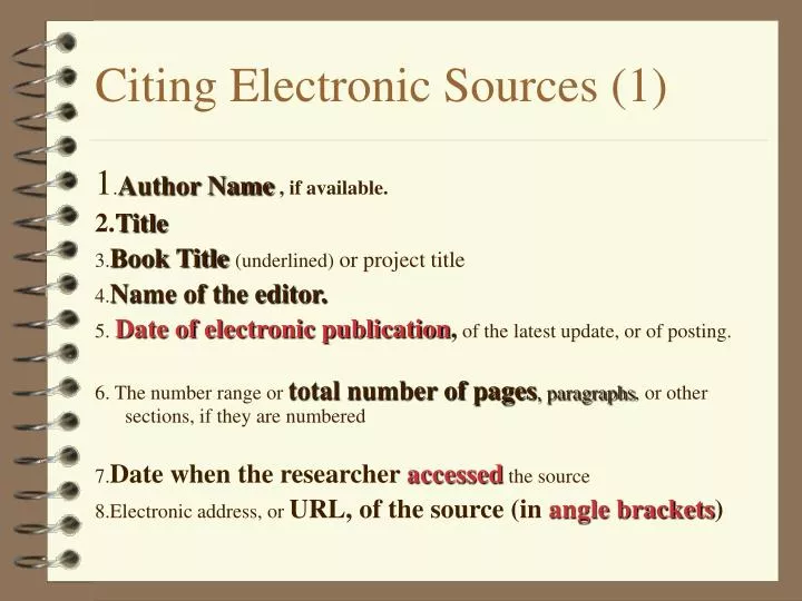 citing electronic sources 1