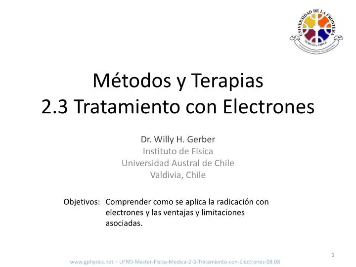 m todos y terapias 2 3 tratamiento con electrones