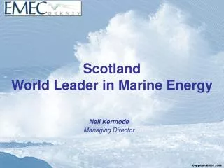 Scotland World Leader in Marine Energy