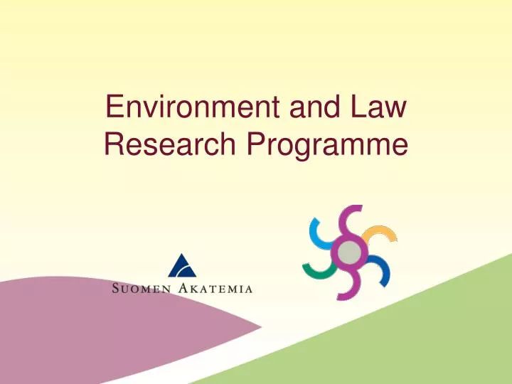 environment and law research programme
