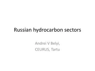 Russian hydrocarbon sectors