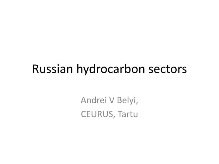 russian hydrocarbon sectors