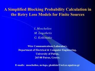 A Simplified Blocking Probability Calculation in the Retry Loss Models for Finite Sources