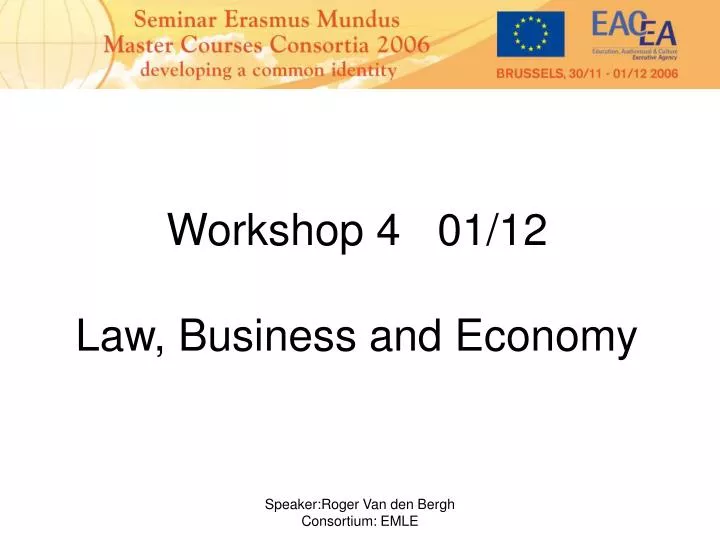 workshop 4 01 12 law business and economy