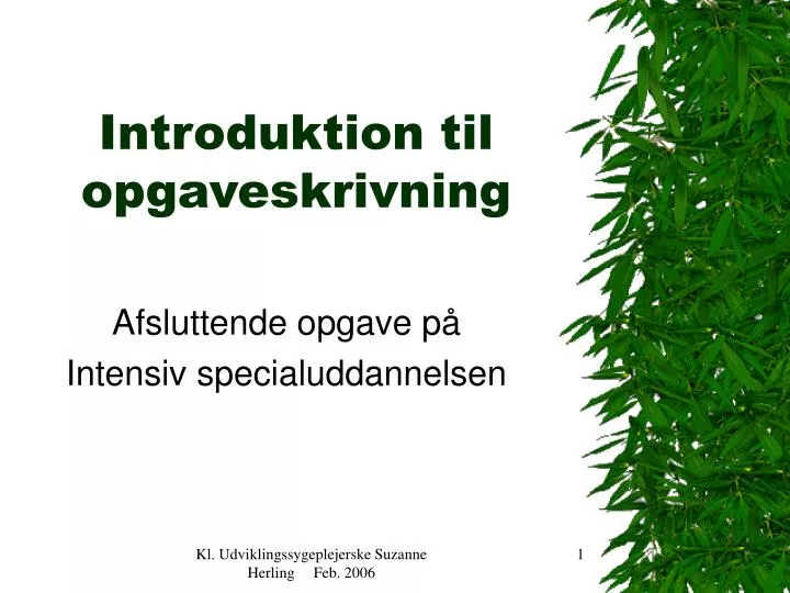 introduktion til opgaveskrivning