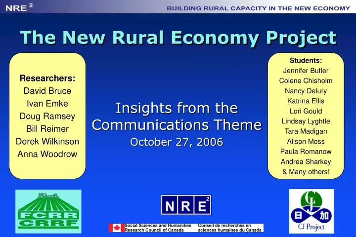 the new rural economy project
