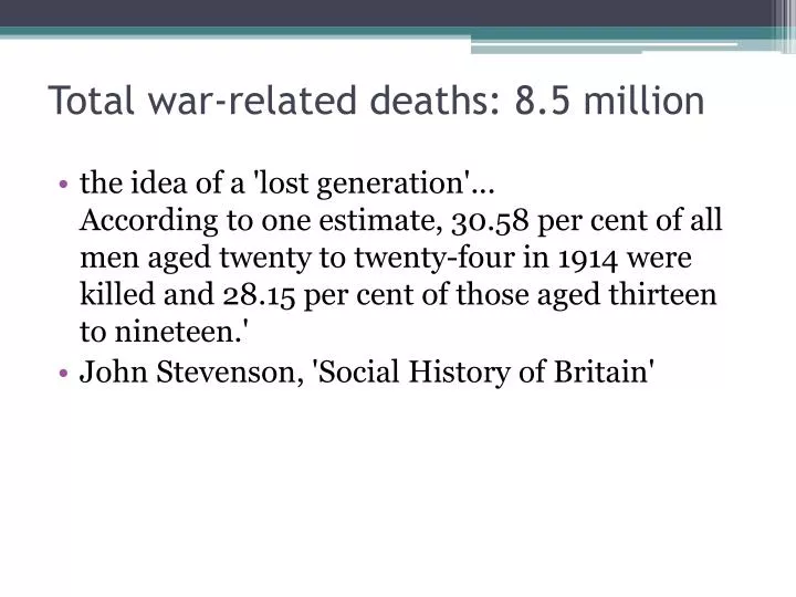 total war related deaths 8 5 million