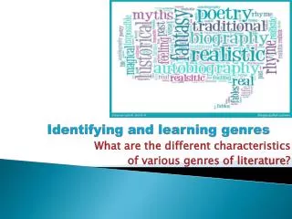 Identifying and learning genres