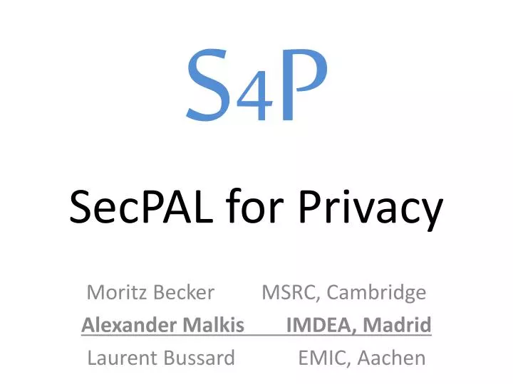 s 4 p secpal for privacy