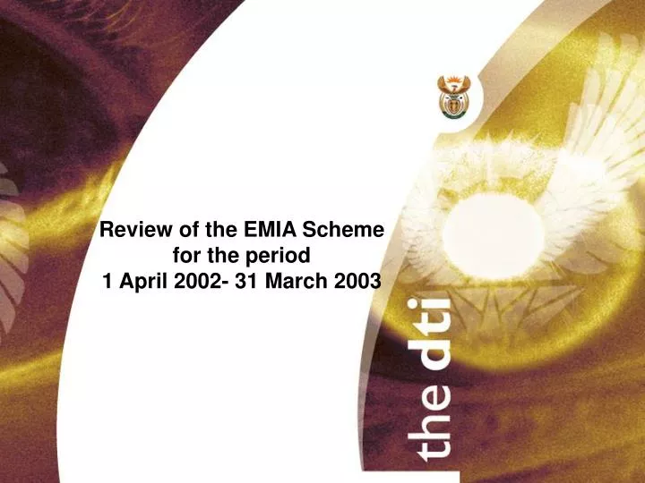 review of the emia scheme for the period 1 april 2002 31 march 2003