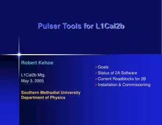 Pulser Tools for L1Cal2b