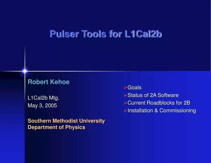 pulser tools for l1cal2b