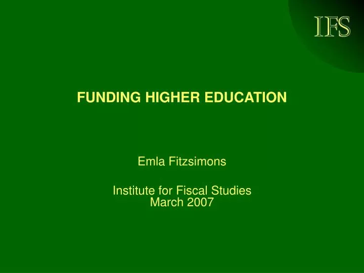 funding higher education