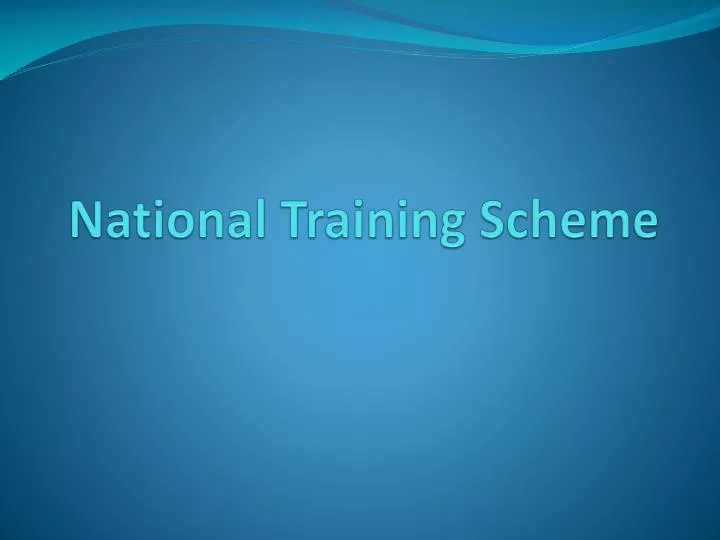 national training scheme