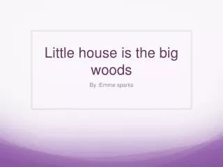 Little house is the big woods