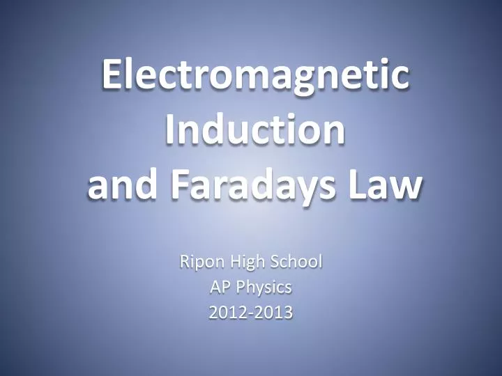 electromagnetic induction and faradays law