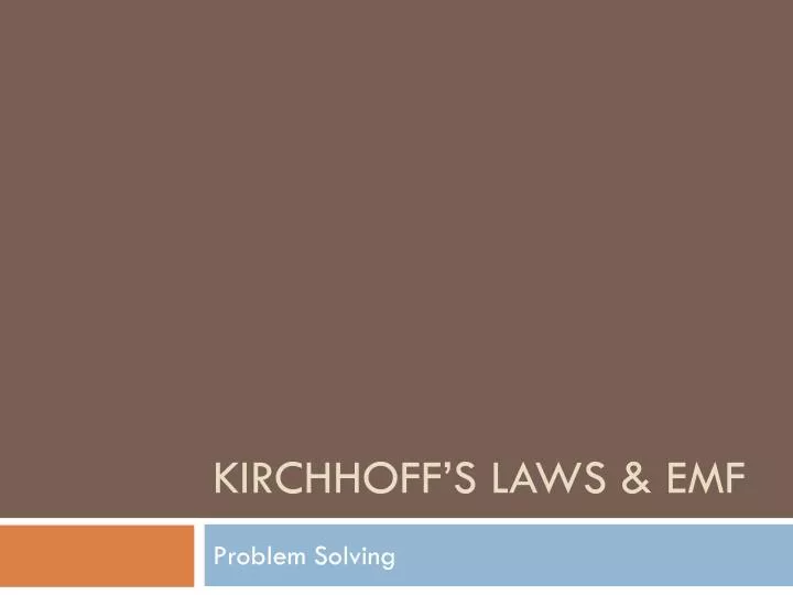 kirchhoff s laws emf