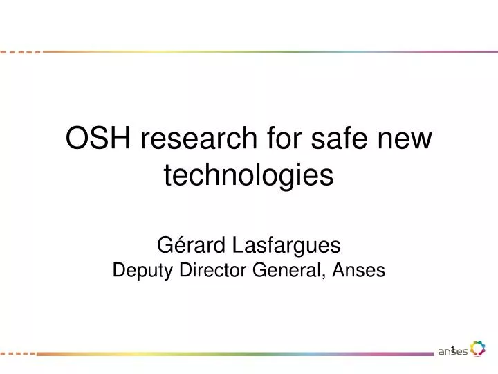 osh research for safe new technologies