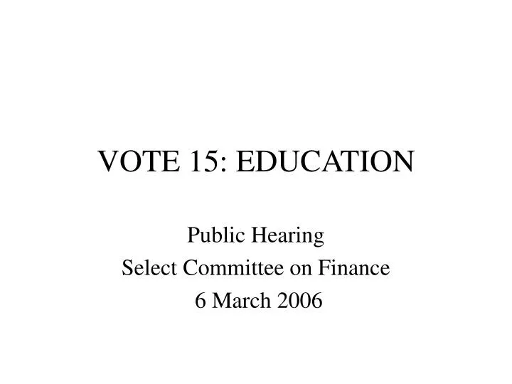 vote 15 education