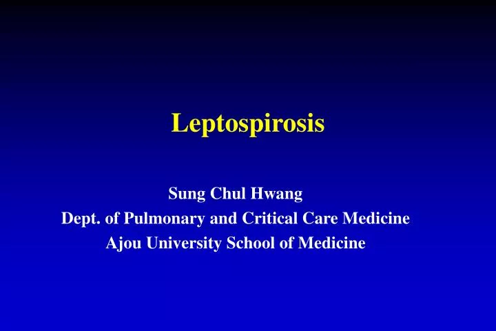 leptospirosis