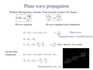 Plane wave propagation