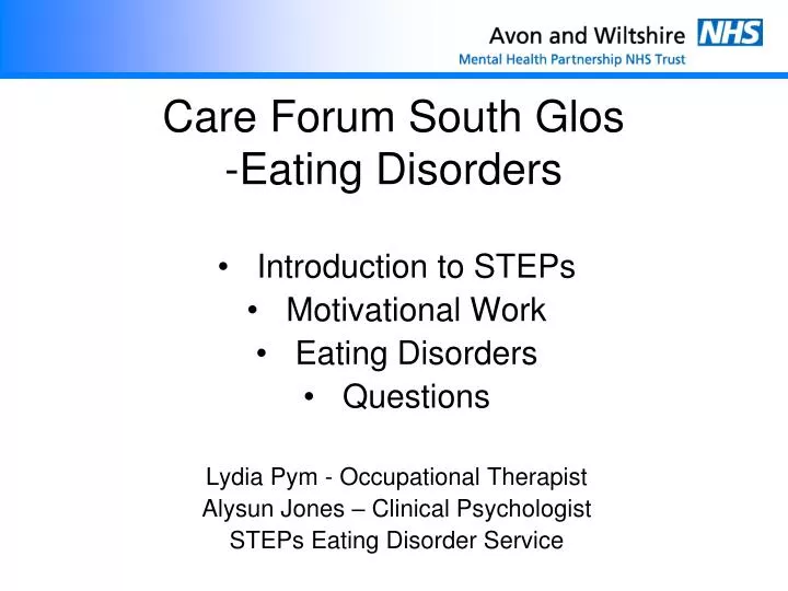 care forum south glo s eating disorders