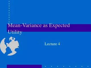 Mean-Variance as Expected Utility