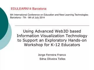 EDULEARN14 Barcelona 6th International Conference on Education and New Learning Technologies